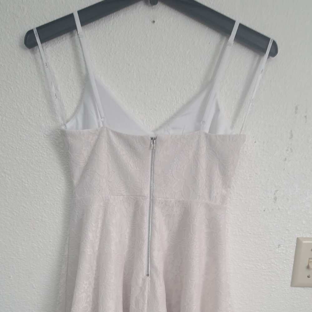 Lulu's White Lace Spaghetti-Strap Fit-and-Flare Dress - Picture 5 of 9